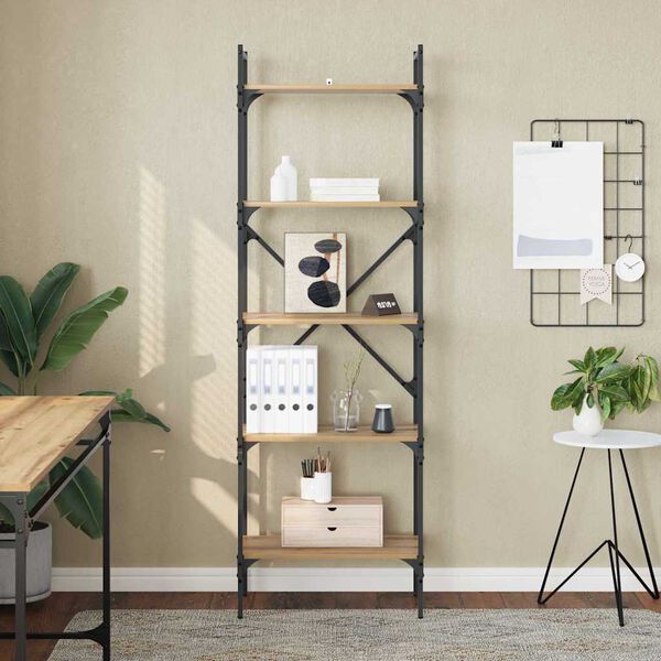 vidaXL P&oacute;łka na książki Dąb rzemieślniczy 56 x 32 x 174 cm