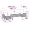 vidaXL Zestaw Sof na Ogród 7 pcs Szary Polirattan