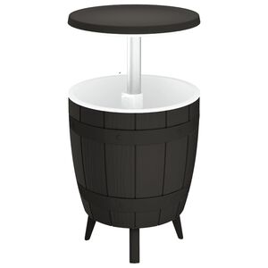 vidaXL Stolik z miejscem na chłodzenie napoj&oacute;w, 3-w-1, czarny, PP
