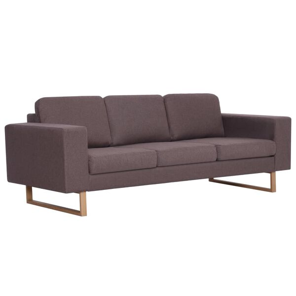 vidaXL 3-osobowa sofa tapicerowana tkaniną, taupe