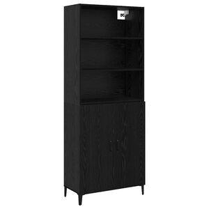 vidaXL Highboard Czarny Dąb 69,5 x 32,5 x 180 cm