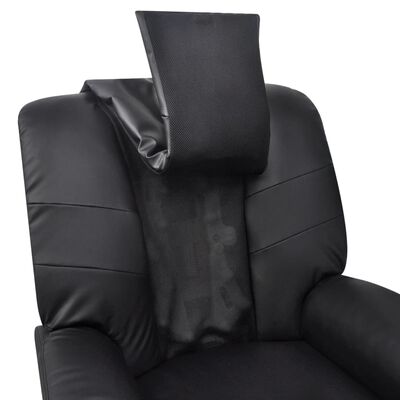 vidaXL Fotel do masażu shiatsu, czarny, sztuczna skóra