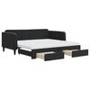 vidaXL Sofa rozsuwana z szufladami, czarna, 90x190 cm, aksamit