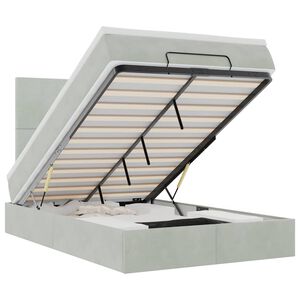 vidaXL Rama ł&oacute;żka otomana z materacami, szara, 120x190 cm, aksamit