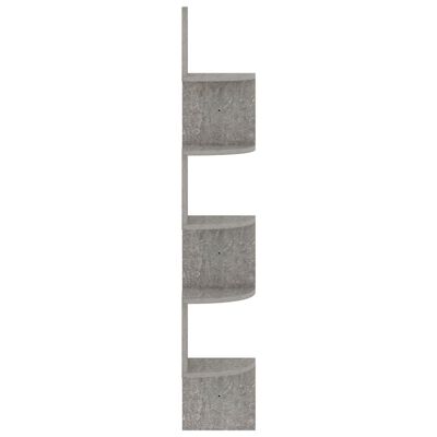 vidaXL Narożna półka ścienna, szarość betonu, 19x19x123 cm