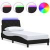 vidaXL Rama ł&oacute;żka z LED bez materaca Czarna 80x200 cm tkanina