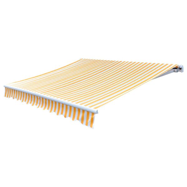 vidaXL Tkanina do markizy, pomarańczowo-biała, 4,5 x 3 m