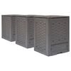 vidaXL Kompostowniki, 3 szt., 60x60x83 cm, 900 L, rattan z tworzywa