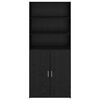 vidaXL Highboard Czarny Dąb 80 x 42,5 x 185 cm Materiał drewnopochodny
