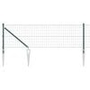 vidaXL Płot Euro z Kolcami 10 x 0,8 m Stal pokryta PVC zielony Siatka
