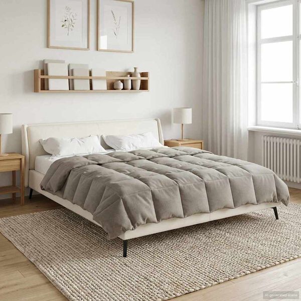 vidaXL Zimowa Kołdra Kwiłtowany Zielony 200 x 220 cm Mikrofibra