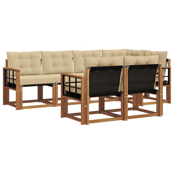 vidaXL Zestaw sof na zewnątrz z poduszką 7 pcs Naturalny i Beżowy