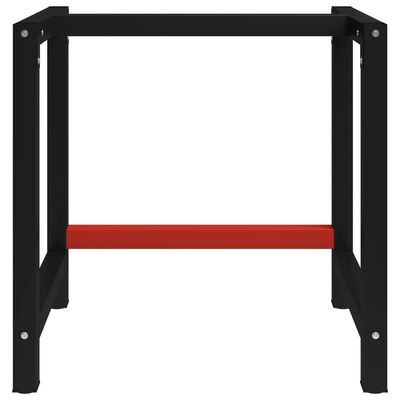 vidaXL Metalowa rama pod blat roboczy, 80x57x79 cm, czarno-czerwona