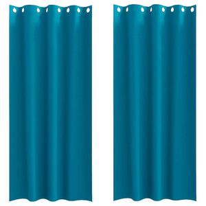 vidaXL Firany blackout z k&oacute;łkami 2 pcs Turkusowy 245 x 140 cm