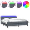 vidaXL Ł&oacute;żko kontynentalne z materacem i LED Ciemnoszary 200x220cm Aksamit