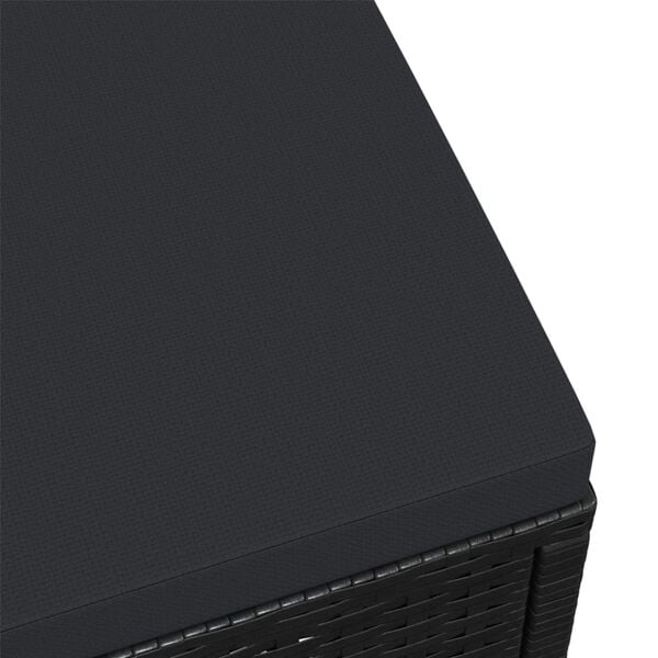 vidaXL Podn&oacute;żek ogrodowy z poduszką, czarny, rattan PE