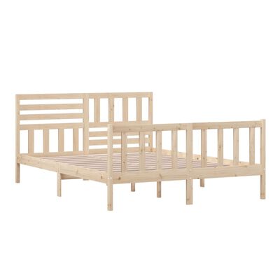 vidaXL Rama łóżka, 150x200 cm, lite drewno