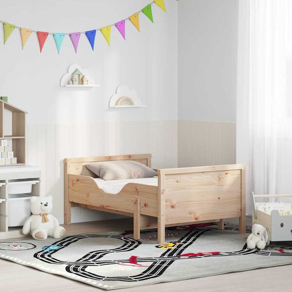 vidaXL Ramka ł&oacute;żka z materacem Brązowy 80 x 200 cm Lite drewno sosnowe