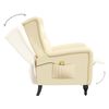 vidaXL Rozkładany fotel masujący, kremowy, obity aksamitem