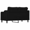 vidaXL Sofa 2-osobowa, czarna, 140 cm, tapicerowana tkaniną