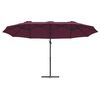 vidaXL Parasol plażowy Bordeaux Czerwony 372 x 198 x 243 cm