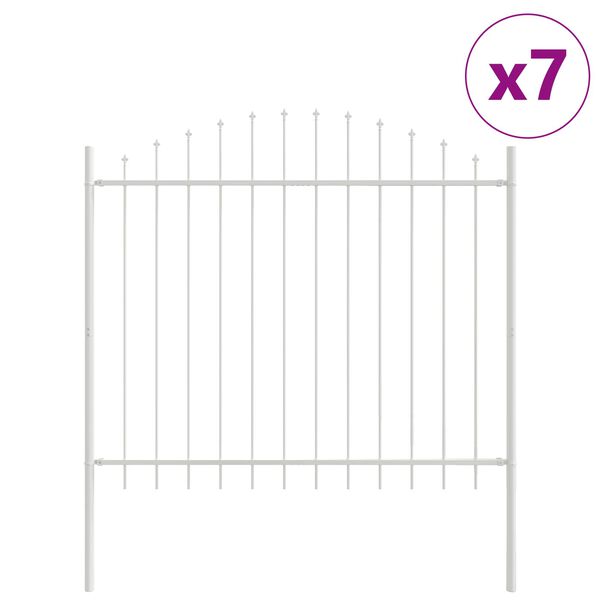 vidaXL Ogrodzenie Ogrodowe 7 pcs Biały 170 x 165 cm