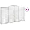 vidaXL Kosze gabionowe, 4 szt, 300x30x160/180 cm, galwanizowane żelazo