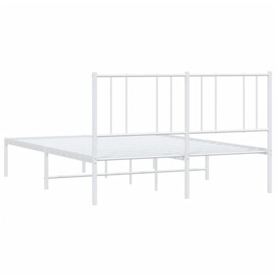 vidaXL Metalowa rama łóżka z wezgłowiem, biała, 160x200 cm