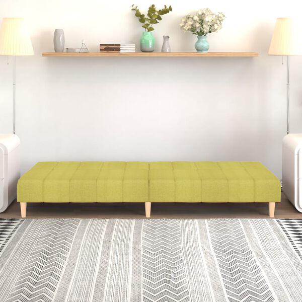 vidaXL 2-osobowa kanapa, zielona, tapicerowana tkaniną