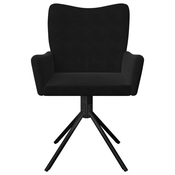 vidaXL Obrotowe krzesła stołowe, 2 szt., czarne, aksamitne