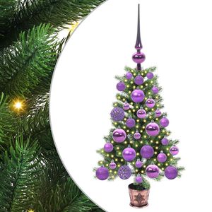 vidaXL Choinka z 150 diodami LED z podstawą Zielony 65 cm PE