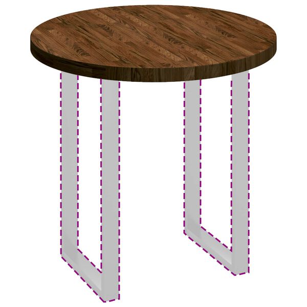 vidaXL Blat stołu Jasny Brąz &Oslash; 80 x 4 cm Dąb lite