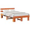 vidaXL Ramka ł&oacute;żka Woskowy Brąz 135 x 190 cm Lite drewno sosnowe