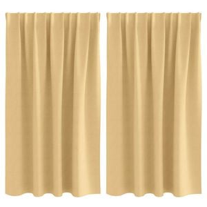 vidaXL Firany blackout z k&oacute;łkami 2 szt. Beżowy 140 x 140 cm Poliester