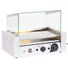vidaXL Grill 7-rolkowy do hot dog&oacute;w ze szklaną pokrywą, 1400 W