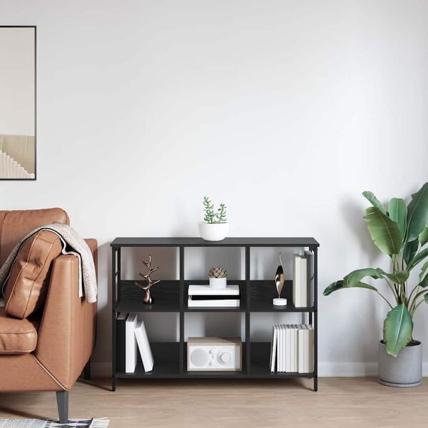 vidaXL P&oacute;łka na książki Czarny Dąb 102 x 32 x 72,5 cm