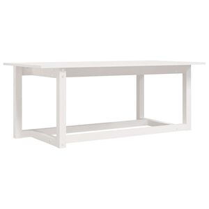 vidaXL Stolik kawowy, biały, 110x55x45 cm, lite drewno sosnowe