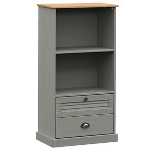 vidaXL Szafka na książki VIGO, szara, 60x35x114,5 cm, drewno sosnowe