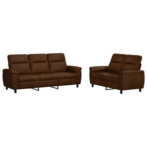 vidaXL Zestaw Sof 2 pcs brązowy Sk&oacute;ra zamszowa