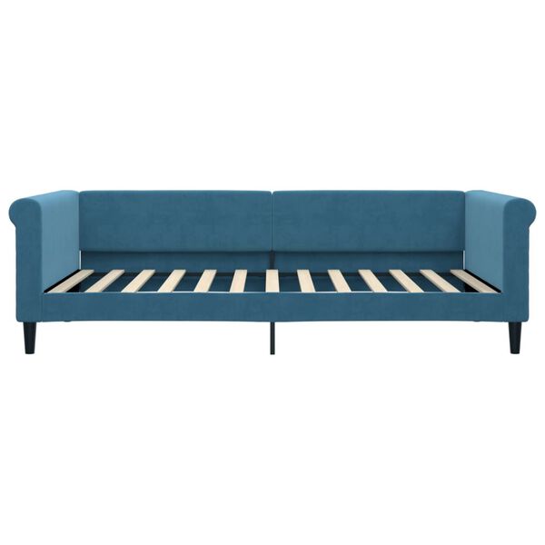 vidaXL Sofa z materacem do spania, niebieska, 100x200 cm, aksamit
