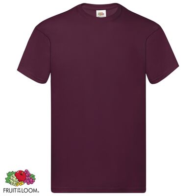 Fruit of the Loom Oryginalne T-shirty, 5 szt., burgund, XL, bawełna
