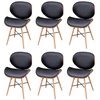 vidaXL Krzesła stołowe, 6 szt., gięte drewno i sztuczna sk&oacute;ra