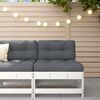 vidaXL Ogrodowa sofa środkowa, biała, lite drewno sosnowe