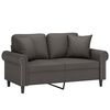 vidaXL 2-osobowa sofa z poduszkami, szara, 120 cm, sztuczna sk&oacute;ra