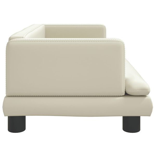 vidaXL Sofa dla dzieci, kremowa, 80x45x30 cm, sztuczna sk&oacute;ra