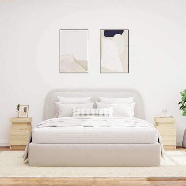 vidaXL Szafki nocne z LED, 2 szt., dąb sonoma, 35x39x55 cm