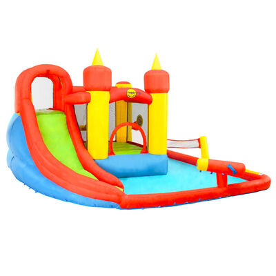 Happy Hop Dmuchany zamek ze zjeżdżalnią i basenem, 410x385x220 cm, PVC