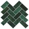 vidaXL Płytka w jodełkę 10 pcs Ciemnozielony 30 x 30 cm