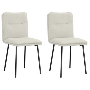 vidaXL Krzesła stołowe, 2 szt., kremowe, obite aksamitem