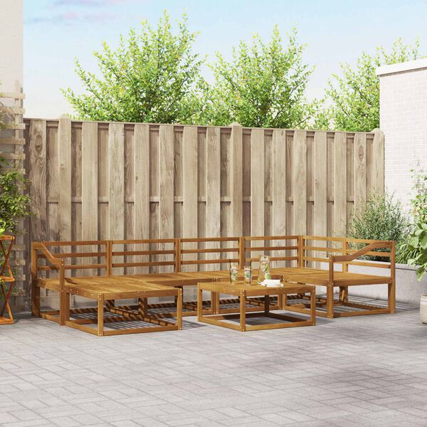 vidaXL Zestaw sof na zewnątrz 7 pcs Naturalny Lite Drewno Akacji